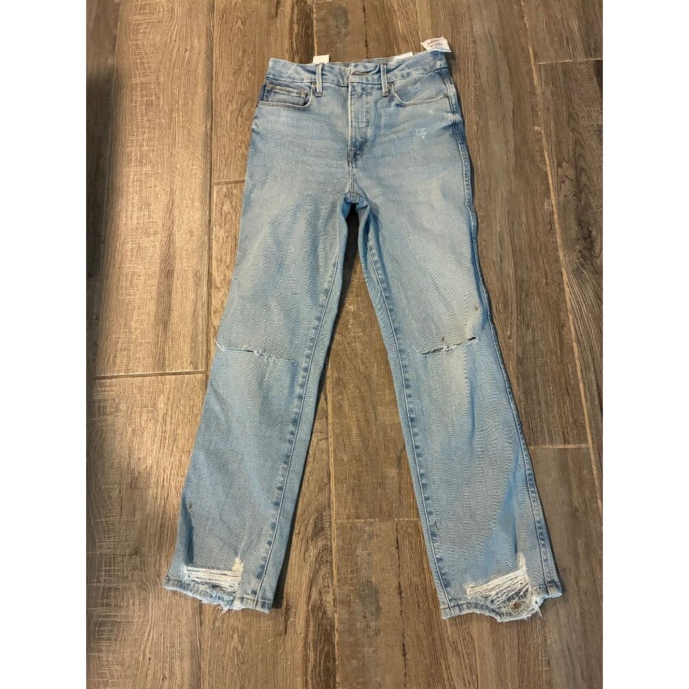 Good American Womens Light Wash Distressed Skinny Jeans Size 2/26